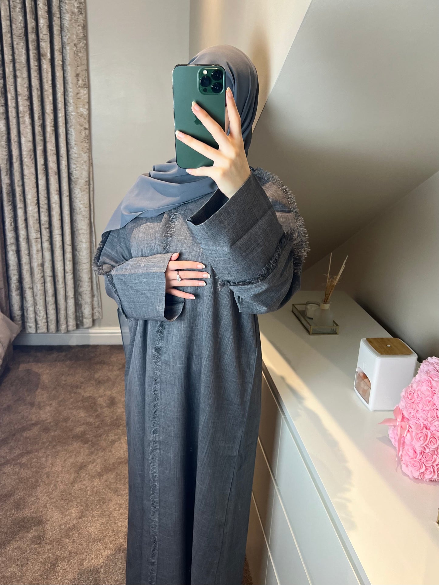abaya LENA | لينا - Charcoal Grey
