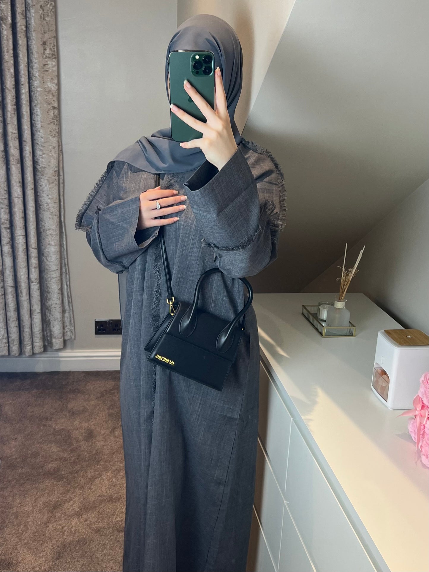 abaya LENA | لينا - Charcoal Grey