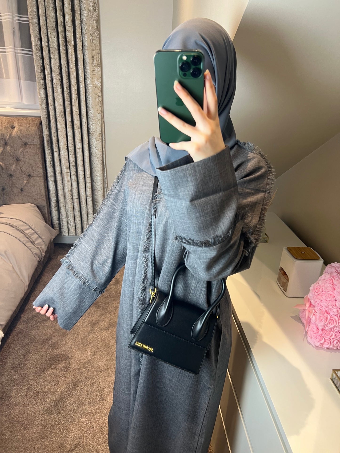 abaya LENA | لينا - Charcoal Grey