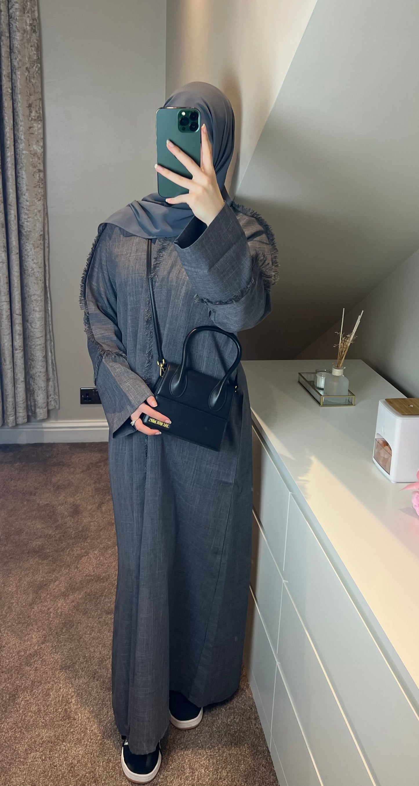 abaya LENA | لينا - Charcoal Grey