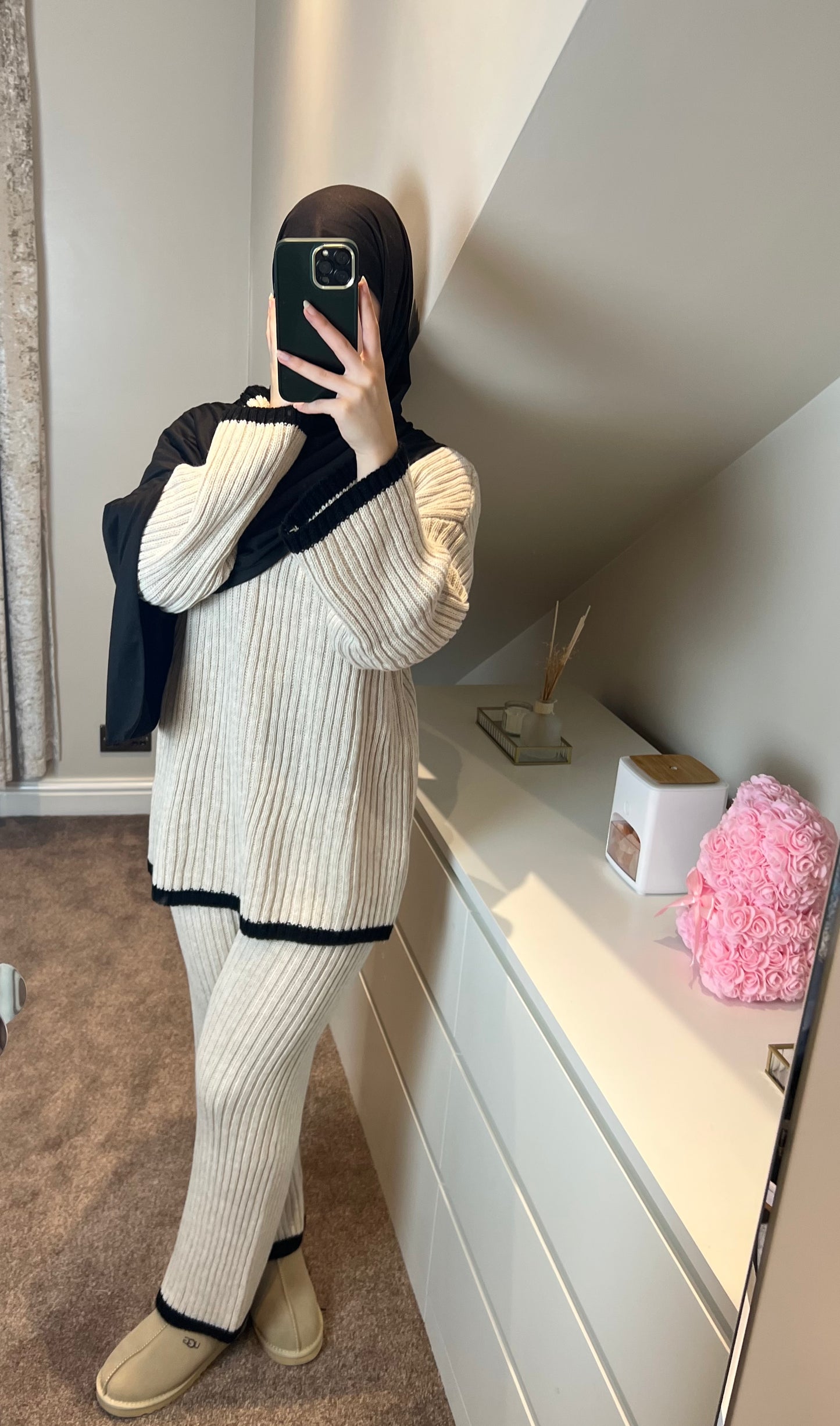 KNITTED LOUNGEWEAR SET - CREAM