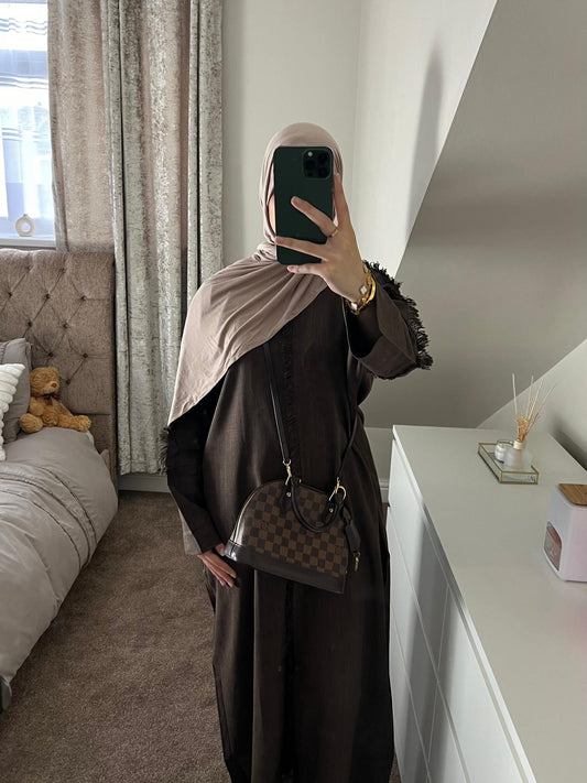 abaya LENA | لينا - Chocolate Brown