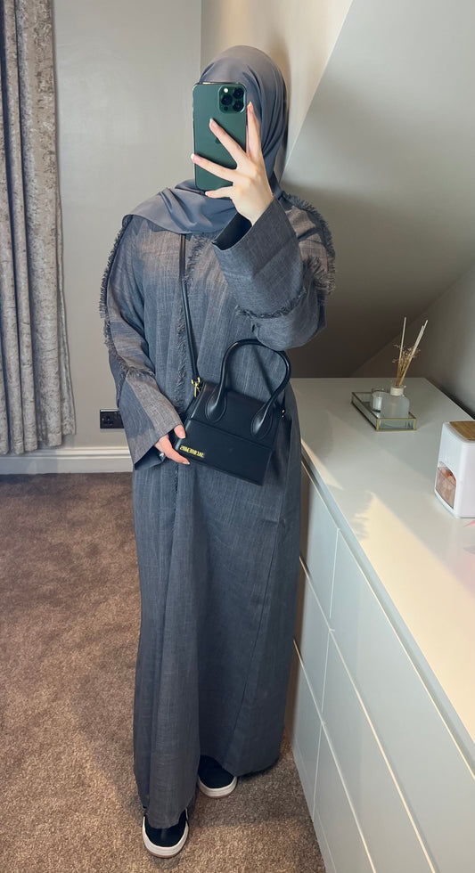 abaya LENA | لينا - Charcoal Grey