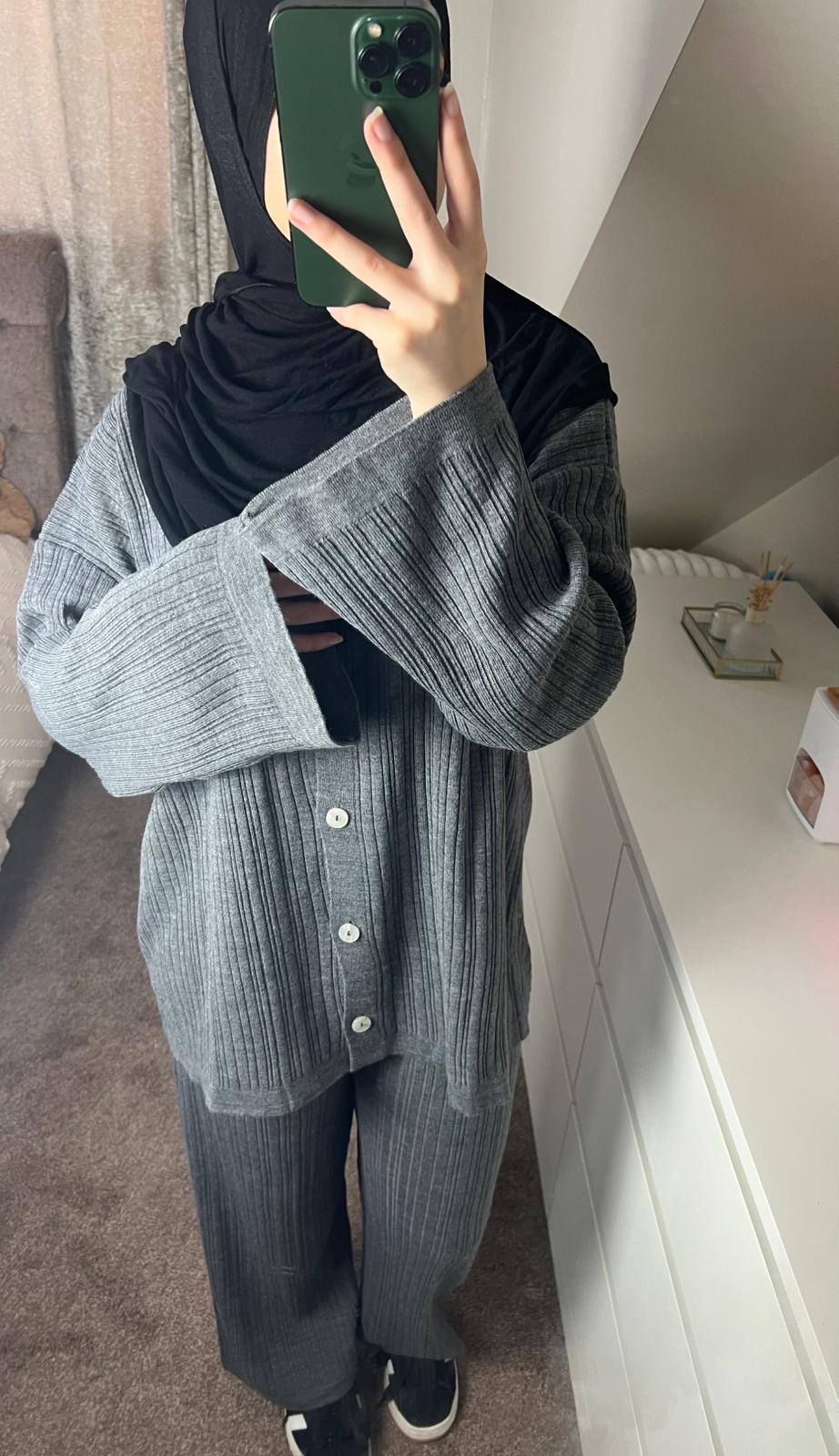 Grey Knit Co-Ord - (One Size)